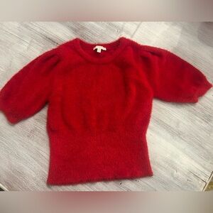 Chelsea & Violet Fuzzy Red Sweater | Girls Medium 10/12 | Cozy Top